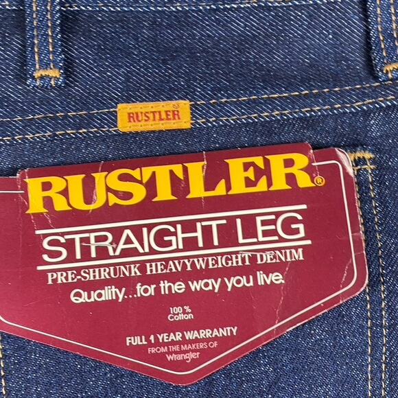 VTG Rustler 87621 Straight Leg Jeans Men's 44x32 Heavy Workwear Rugged New - Picture 10 of 11